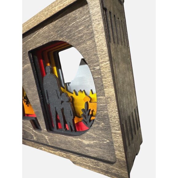 Custom Dad-Themed Wooden Shadow Box With Multilayered Laser-Cut Design‎ - Picture 4 of 4